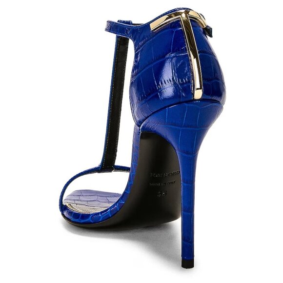 NWT TOM FORD Croc Iconic T 105 Sandal in cobalt size 36 / US 6 - Picture 4 of 13